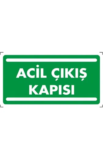 Emek İkaz Levhaları 966 Acil Çıkış Kapısı Uyarı/ikaz Levhası 12X25 Dekote(Fotolümen)