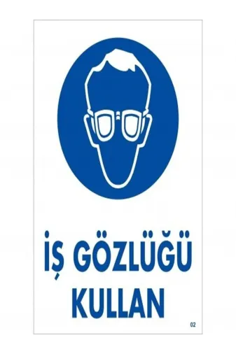 Emek İkaz Levhaları EMEK02 Iş Gözlüğü Kullan Uyarı/ikaz Levhası