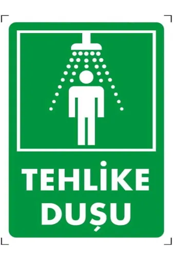 Emek İkaz Levhaları EMEK1020 Tehlike Duşu Uyarı/ikaz Levhası 12X25 Dekote(Fotolümen)
