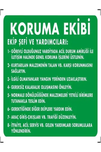 Emek İkaz Levhaları EMEK1030 Ilk Yardım Ekibi Uyarı/ikaz Levhası 12X25 Dekote(Fotolümen)