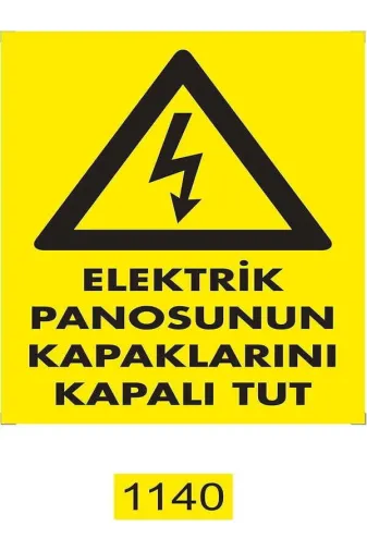 Emek İkaz Levhaları EMEK1140 Elektrik Panosunun Kapaklarını Kapalı Tut Uyarı/ikaz Levhası