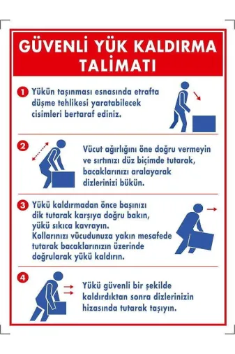 Emek İkaz Levhaları EMEK2011 Güvenli Yük Kaldırma Talimatı Uyarı/ikaz Levhası