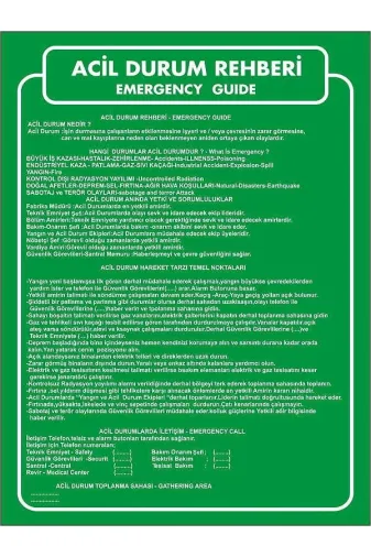 Emek İkaz Levhaları EMEK2058 Acil Durum Rehberi Uyarı/ikaz Levhası