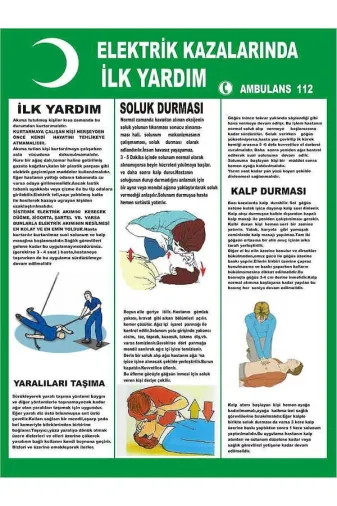 Emek İkaz Levhaları EMEK2066 Elektrik Kazalarında Ilk Yardım Uyarı/ikaz Levhası