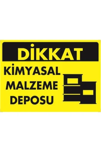 Emek İkaz Levhaları EMEK792 Dikkat Kimyasal Malzeme Deposu Uyarı/ikaz Levhası