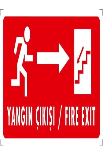 Emek İkaz Levhaları EMEK967 Yangın Çıkışı/fire Exit(Sağ Aşağı) Uyarı/ikaz Levhası 12X25 Dekote(Fotolümen)