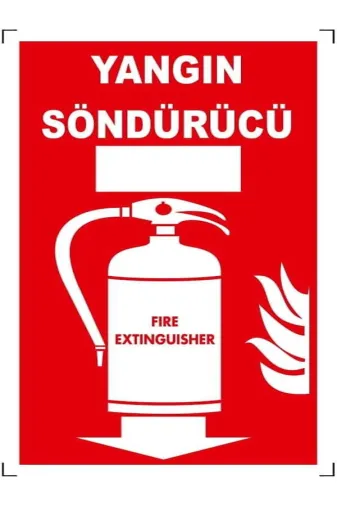 Emek İkaz Levhaları EMEK976 Yangn Söndürücü Uyarı/ikaz Levhası 12X25 Dekote(Fotolümen)