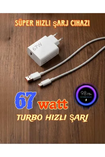 EMİN ENSAR HOME 19988789 Mi-Redmi-Poco Uyumlu 67 Watt Turbo Şarj Aleti 4G Turbo Şarj Aleti Seti