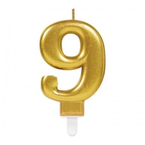 Eminönü Toptan 562741082982 9 Rakamı Mum Gold Renk