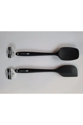 EMPA SLKNST3 İvory Yanmaz Yapişmaz Siyah 2'li Silikon Spatula Seti