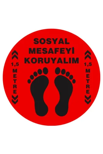 ENG CENTER ENG0000016 Mesafeni Koru İkaz Etiketi 30Cm Çap *kargo Dahildir!!! Kirmizi