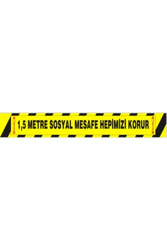 ENG CENTER ENG0000017 Sosyal Mesafeni Koru İkaz (70Cmx 10Cm) Etiketi *kargo Dahildir!!! Sari