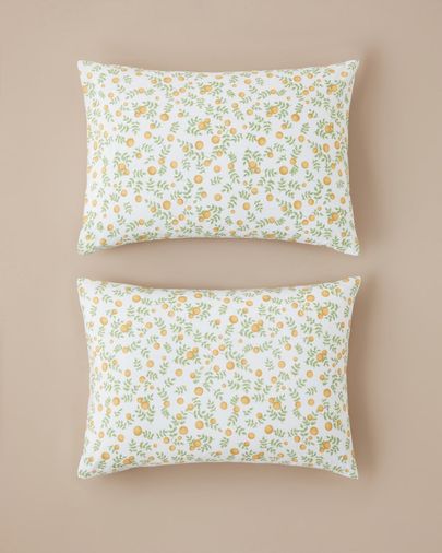 English Home 00-299-99 Sunleaf Kolay Ütülenir 2'li Yastık Kılıfı 50X70 Cm Sarı-Yeşil