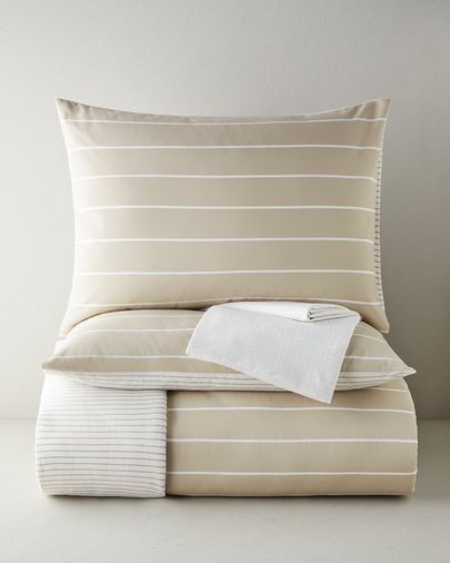 English Home 07897970 Timeless Line Kolay Ütülenir Çarşaflı Çift Kişilik Nevresim Takımı 200X220 Cm Bej