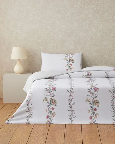 English Home 10-59-99 Fioreline Dijital Baskılı Kolay Ütülenir  Tek Kişilik Çarşaflı Nevresim Takımı 160X220 Cm Yeşil-Sarı