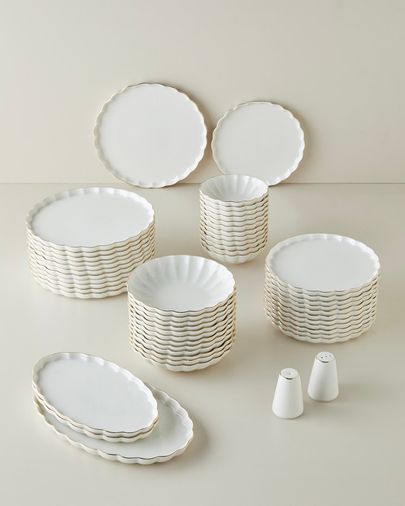English Home 24057480 Aura Porselen Yemek Takımı 53 Parça 12 Kişilik Gold