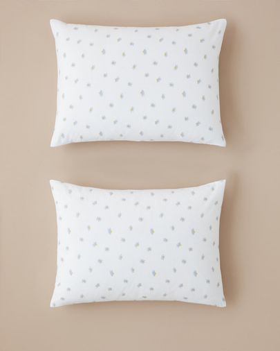 English Home -3-9-9-9-9 Soft Daisy Kolay Ütülenir 2'li Yastık Kılıfı 50X70 Cm Mavi