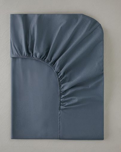 English Home -49999- Novella Premium Pamuk Dokulu Tek Kişilik Lastikli Çarşaf 100X200 Cm Denim Mavi