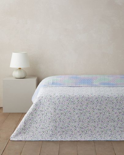 English Home 54048400804 Viola Bloom Çift Kişilik Çok Amaçlı Örtü 200X220 Cm Mor
