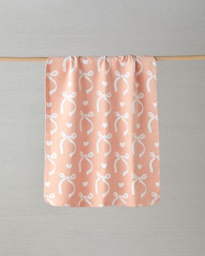 English Home 54080878 Love Bow Pamuklu Bebe Battaniye 100X120 Cm Somon