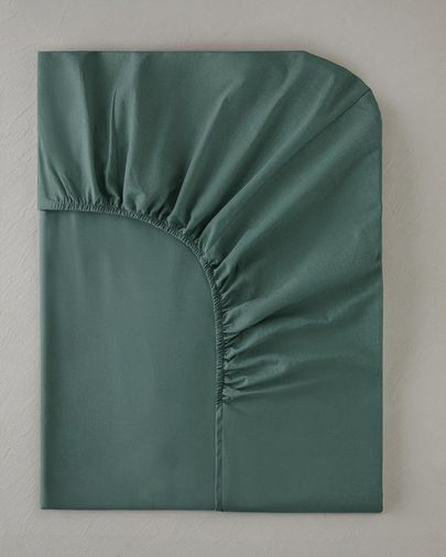 English Home 59999- Novella Premium Pamuk Dokulu Tek Kişilik Plus Lastikli Çarşaf 120X200 Cm Koyu Seledon