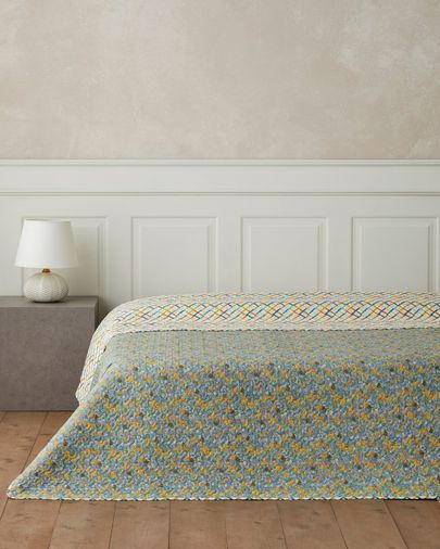 English Home 6098980 Bloom Rhombus  Çift Kişilik Çok Amaçlı Örtü 200X220 Cm Yeşil