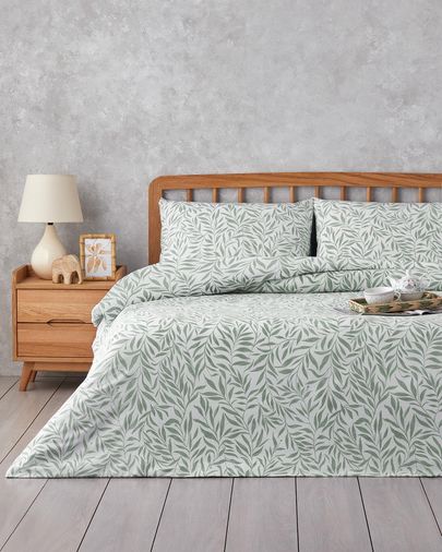 English Home 6400890 Leaf Dream Kolay Ütülenir Çift Kişilik Çarşaflı Nevresim Takımı 200X220 Cm Yeşil