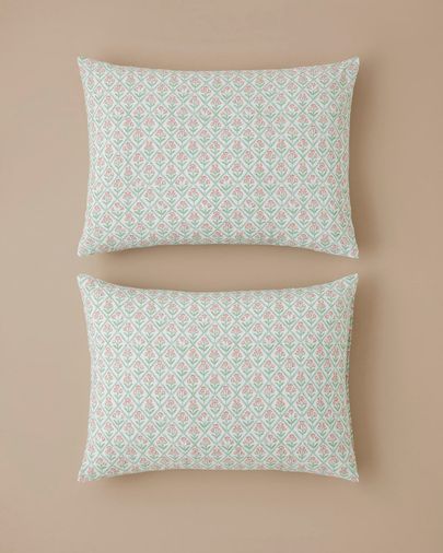 English Home 67807887 Bloom Crest Kolay Ütülenir 2'li Yastık Kılıfı 50X70 Cm Yeşil