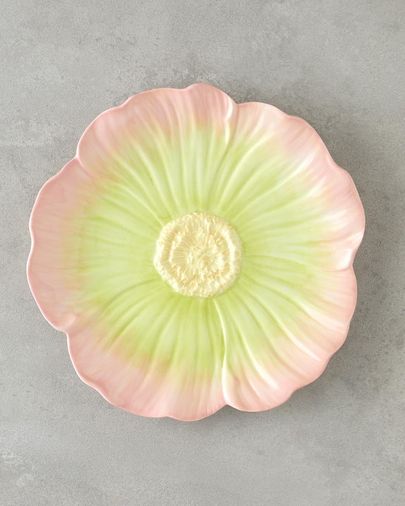 English Home 699*99 Flowerella Dolomite Servis Tabağı 26 Cm Pembe - Yeşil