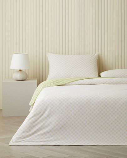 English Home 859-99 Bloomelle Pamuklu Tek Kişilik Nevresim Seti 160X220 Cm Sarı-Yeşil