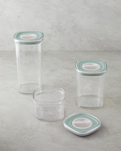 English Home adly36999 Adly 3 Parça Saklama Kabı 700 Ml – 1,4 L – 2 L Yeşil-Krem