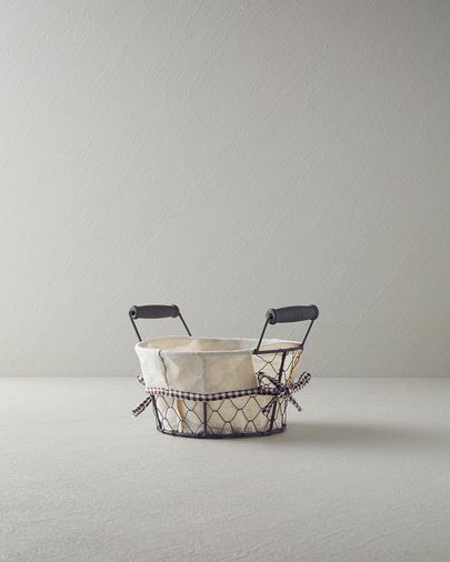 English Home aluna34999 Aluna Metal Ekmek Sepeti Bej