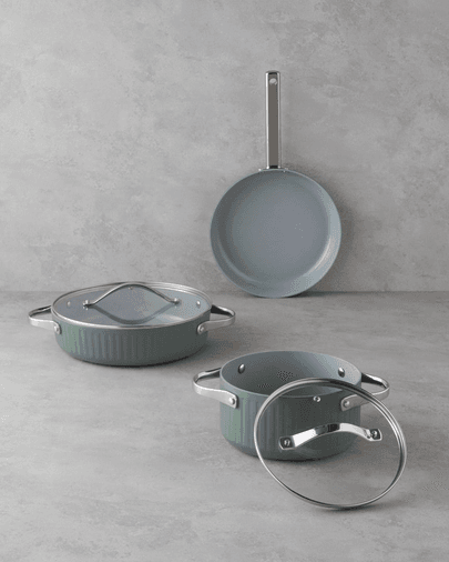 English Home Berlin CeraWell 3999 Berlin Cerawell 5 Parça Tencere Seti 24-28-28 Cm Yeşil