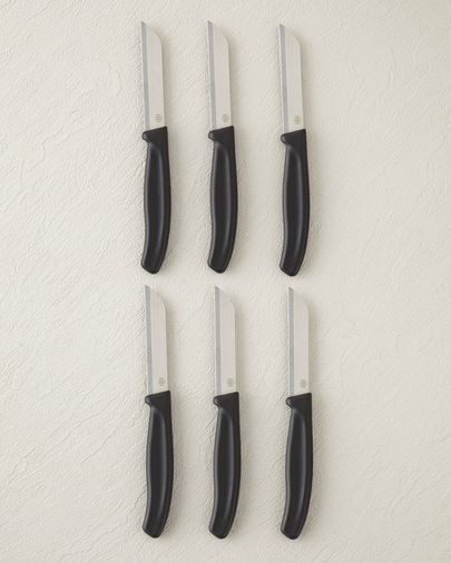 English Home silent34999 Silent Slash Paslanmaz Çelik 6'lı Bıçak 9 Cm Siyah