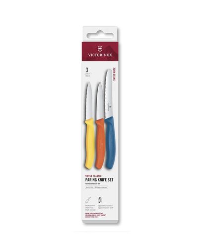 English Home vicorinox128999 Victorinox 6.7116.32C1 Swiss Classic Paslanmaz Çelik 3'lü Bıçak Seti Renkli