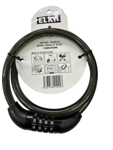 Ennalbur Elka 312 Şifreli Bisiklet Kilidi 80 cm