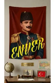 Enver Paşa İttihat ve Terakki Duvar Örtüsü