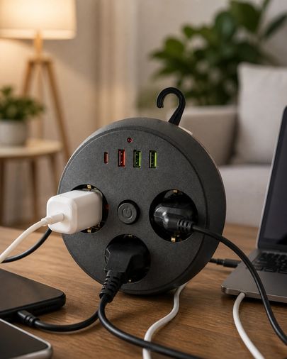 Epilons 25DYMUCZZZSARGILIAKIMKORUMA3395-4 Ev Ofis İçin Çoklu Priz 3 Priz 3 Usb Type C Güvenli Enerji Yönetimi 1