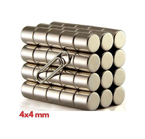 Epilons epo10078 20 Adet 4X4 Mm Yuvarlak Neodyum Mıknatıs N35 Güçlü Magnet Nikel Kaplama