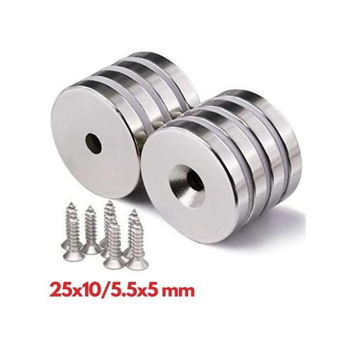 Epilons epo9933 2 Adet 25X10/5X5,5 Mm Neodyum Mıknatıs Havşa Delikli Magnet Vida Atılabilir N35 Nikel Paslanmaz