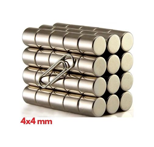 Epilons epo9959 100 Adet 4X4 Mm Yuvarlak Neodyum Mıknatıs N35 Güçlü Magnet Nikel Kaplama