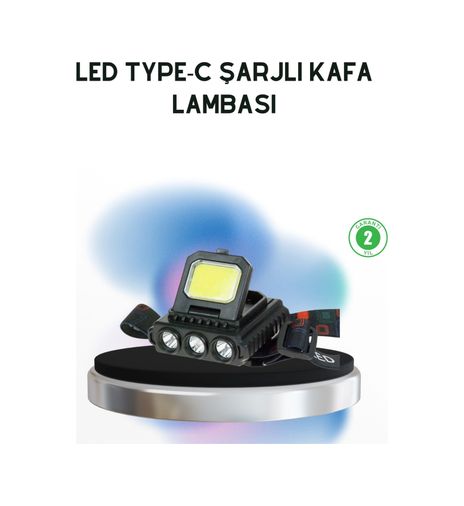 Epilons TRİTHLTUCZZZHS209-2-BLNCCC Şarjlı Led Kafa Lambası 800 Lumen Cob Xpe Ayarlanabilir Başlıklı Çok Renkli