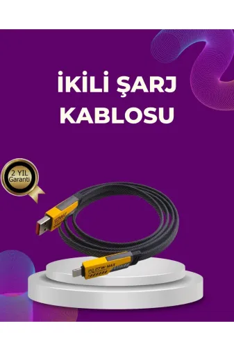 Epilons TYC11FF95BCBFE46A861C9700 Dayanıklı 4’Ü 1 Arada Çok Fonksiyonlu Hızlı Şarj Veri Kablosu