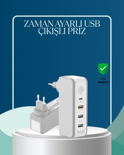 Erdo01ticaret TKNUUCZZM8J301TŞARJBAŞLIĞI-2MKR 30W Type C Şarj Cihazı Zamanlayıcılı Çok Portlu Tasarım 0