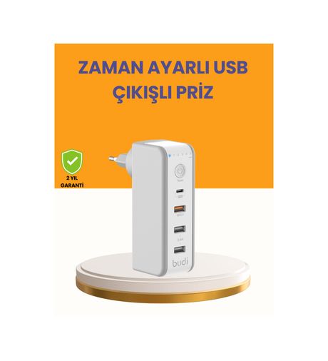 Erdo01ticaret TKNUUCZZM8J301TŞARJBAŞLIĞIMKR Zaman Kontrollü Şarj Cihazı 30W Hızlı Şarj Ve Çoklu Usb Çıkışı 0