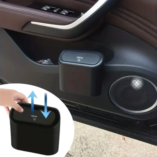 Ergonomik Kapaklı Araç İçi Mini Çöp Kovası ile Düzen Sağlayın
