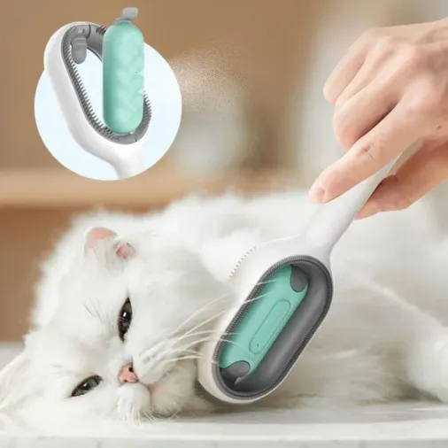 Ergonomik Su Püskürtmeli Kedi ve Köpek Tüy Temizleme Fırçası