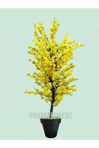 ERHAN FLOWERS ÇİÇEK & DEKORASYON erh.2066 140 Cm Sarı Bahar Dalı Yapay Ağaç