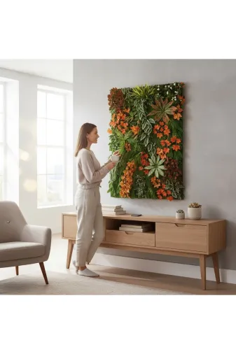 ERHAN FLOWERS çiçek.kaplama.27 Yapay Çiçek Duvar Kaplama 40X60 Cm