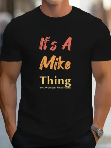 Erkek It Is A Mike Thing Baskılı Erkek T-shirt - S-M - Siyah
